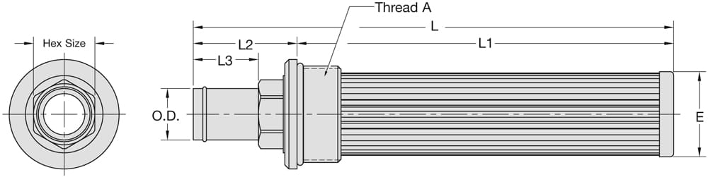 Stauff_Filter_Suction Strainer_Hose Barb_TMF_HB_Dwg