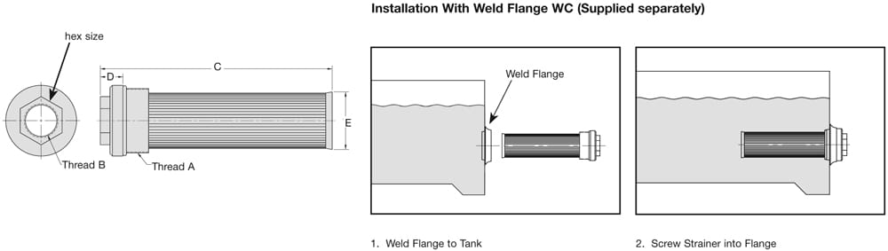 Stauff_Filter_Suction Strainer_SAE O-Ring_TMF_Dwg
