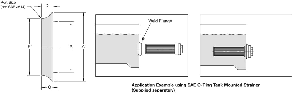 Stauff_Filter_Suction Strainer_SAE O-Ring_WC_Dwg