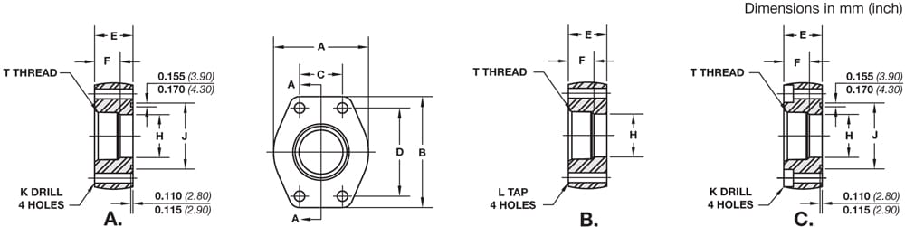 Stauff_Flange_SAE_6000 PSI_Dwg